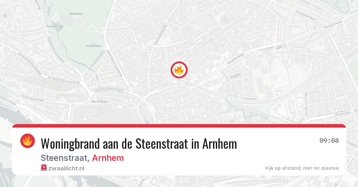 Woningbrand aan de Steenstraat in Arnhem — 14 aug 2026