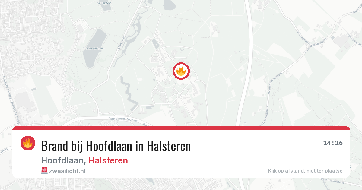 Brand bij Hoofdlaan in Halsteren — 12 aug 2026