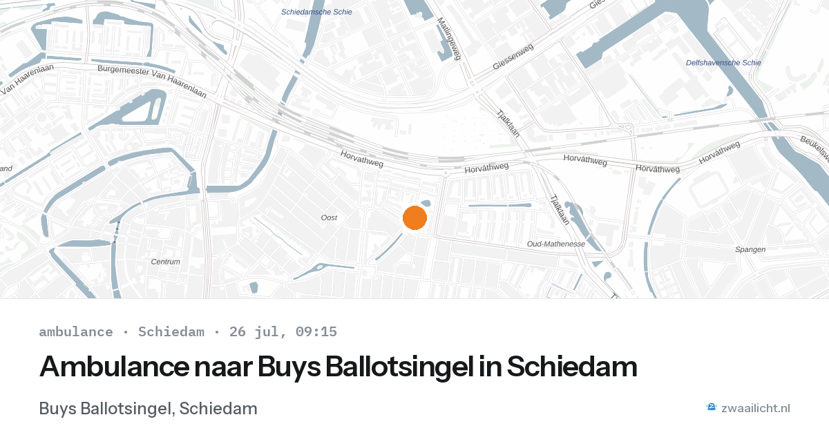 Ambulance naar Buys Ballotsingel in Schiedam — 26 jul 2026