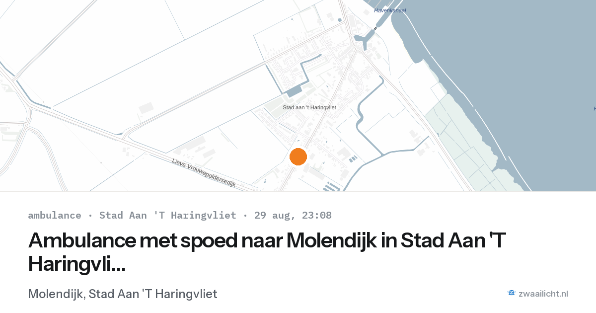 Ambulance met spoed naar Molendijk in Stad Aan 'T Haringvliet — 29 aug 2026