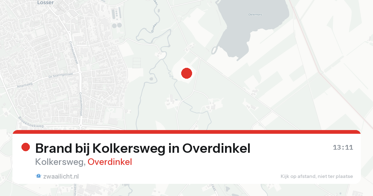 Brand bij Kolkersweg in Overdinkel — 13 aug 2026