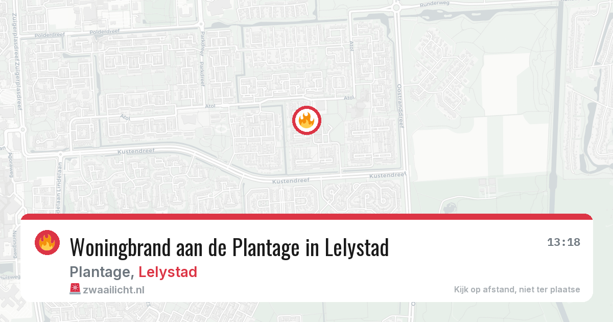 Woningbrand aan de Plantage in Lelystad — 4 jul 2026