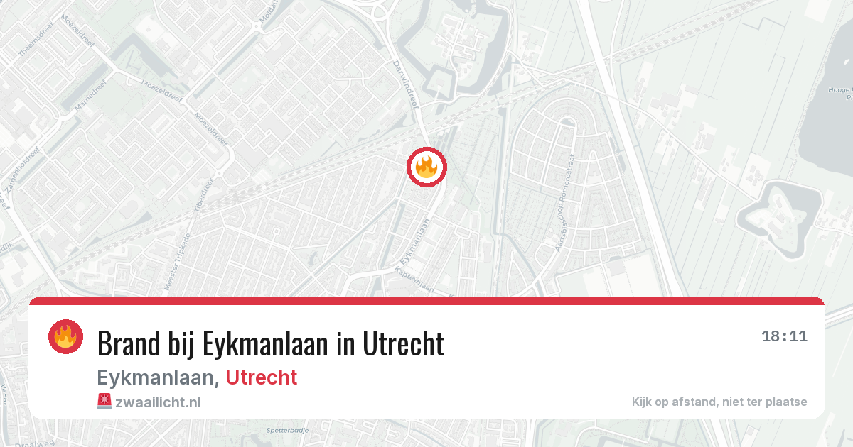 Brand bij Eykmanlaan in Utrecht — 2 jun 2026