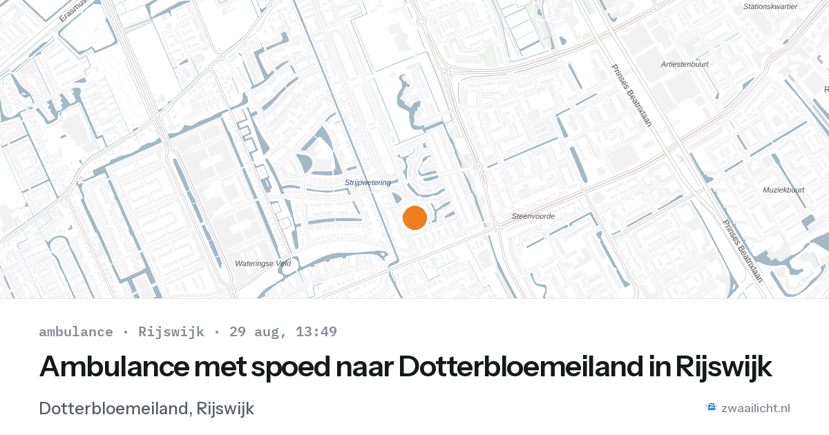 Ambulance met spoed naar Dotterbloemeiland in Rijswijk — 29 aug 2026