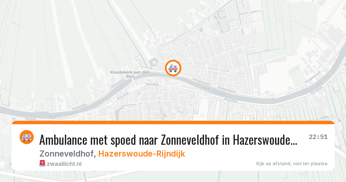 Ambulance met spoed naar Zonneveldhof in Hazerswoude-Rijndijk — 1 jul 2026