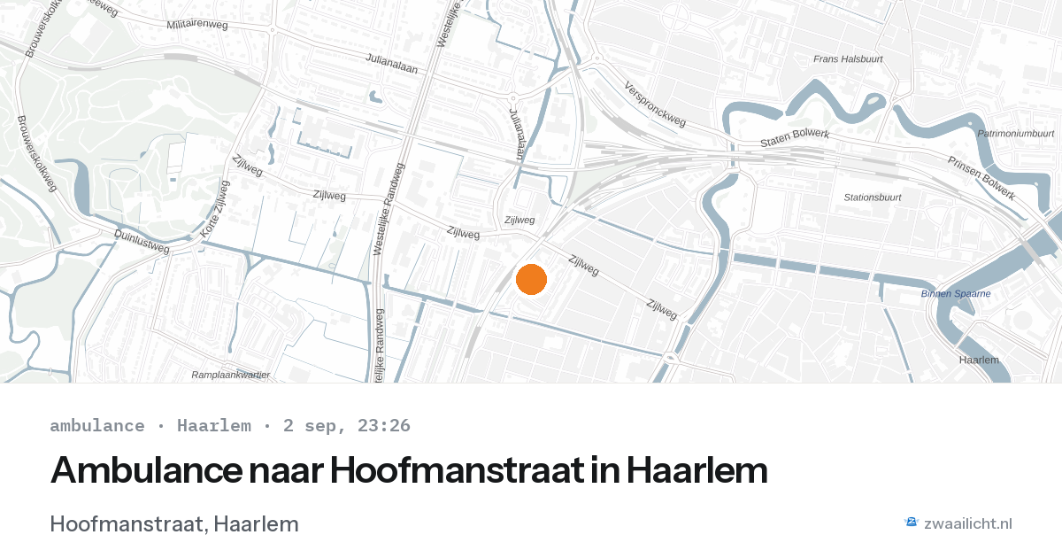 Ambulance naar Hoofmanstraat in Haarlem — 2 sep 2026