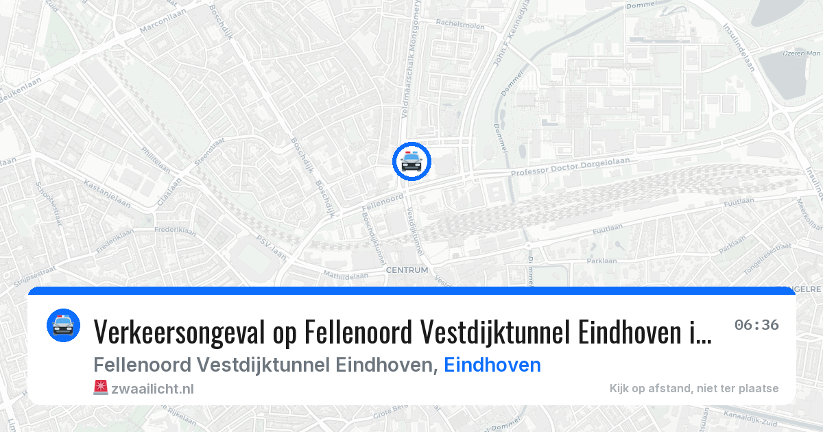 Verkeersongeval op Fellenoord Vestdijktunnel Eindhoven in Eindhoven — 17 apr 2026