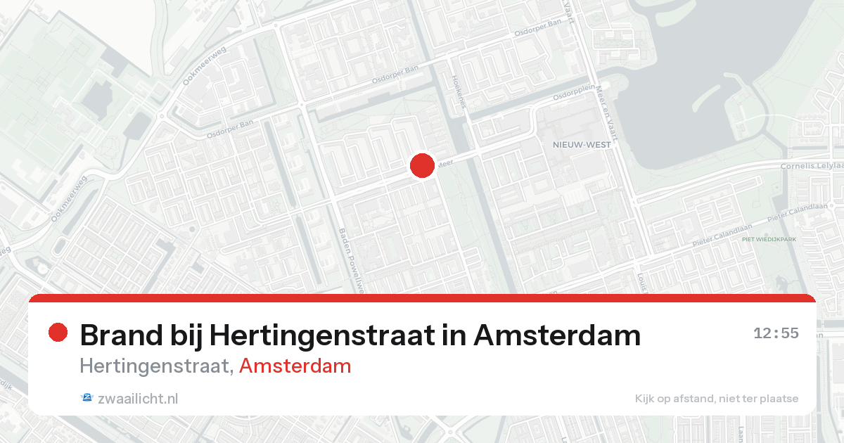 Brand bij Hertingenstraat in Amsterdam — 15 aug 2026