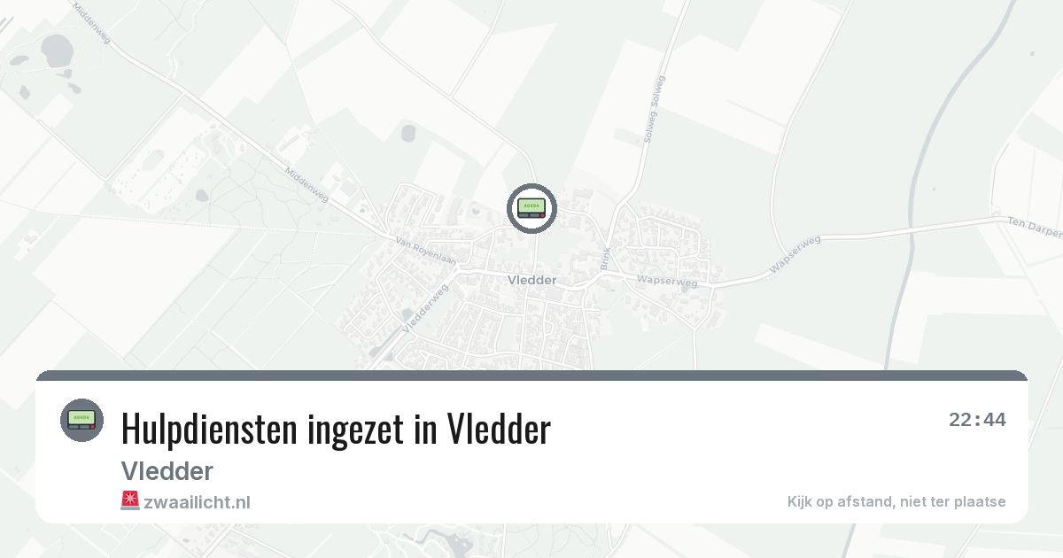 Hulpdiensten ingezet in Vledder — 28 apr 2026 | 🚨 Zwaailicht.nl