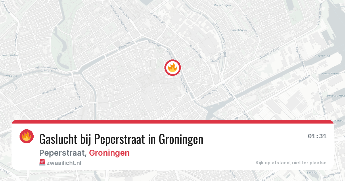 Gaslucht bij Peperstraat in Groningen — 27 mei 2026