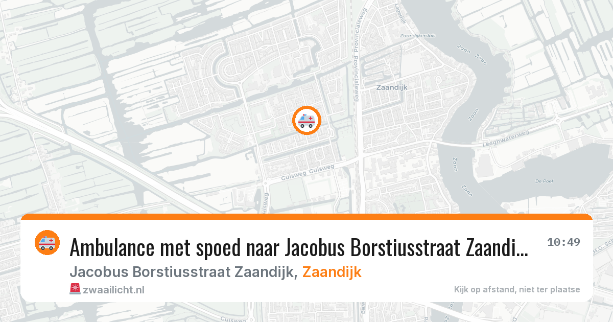Ambulance met spoed naar Jacobus Borstiusstraat Zaandijk in Zaandijk — 9 apr 2026