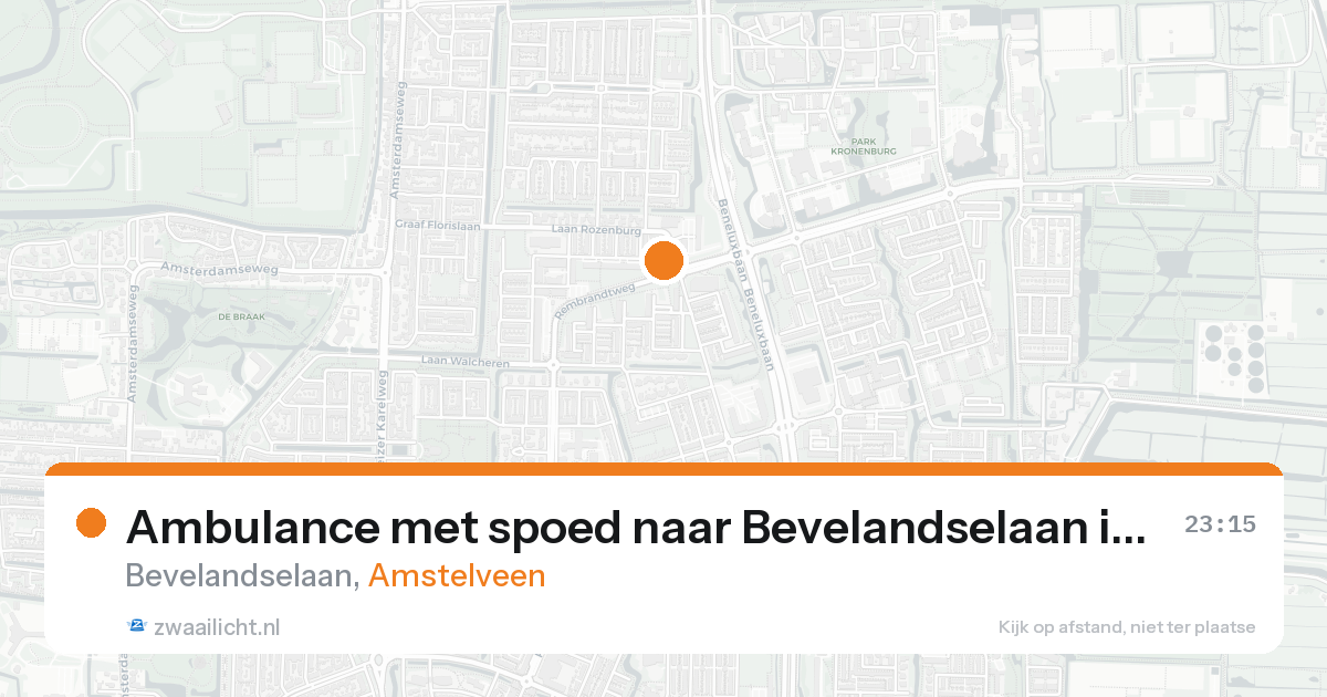 Ambulance met spoed naar Bevelandselaan in Amstelveen — 7 jun 2026