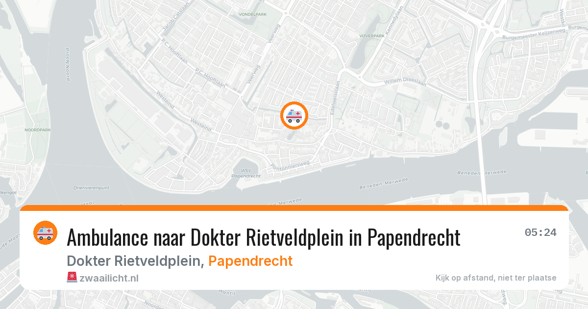 Ambulance naar Dokter Rietveldplein in Papendrecht — 15 jul 2026