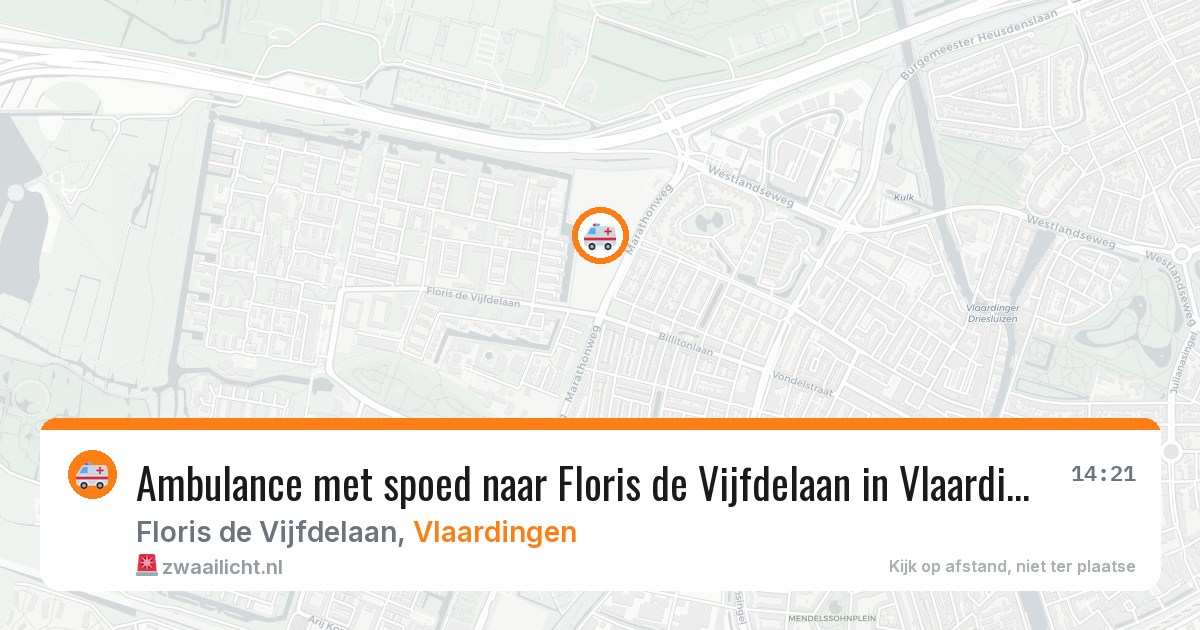Ambulance met spoed naar Floris de Vijfdelaan in Vlaardingen — 14 mei 2026