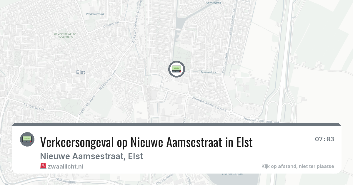 Verkeersongeval op Nieuwe Aamsestraat in Elst — 29 apr 2026