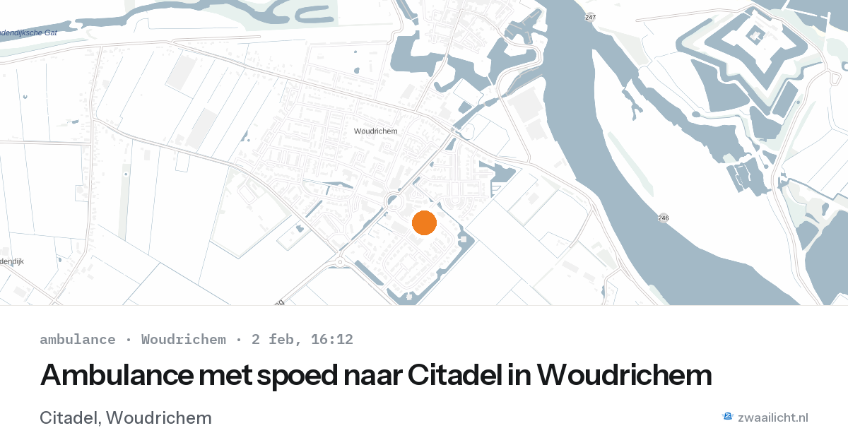 Ambulance met spoed naar Citadel in Woudrichem — 2 feb 2026
