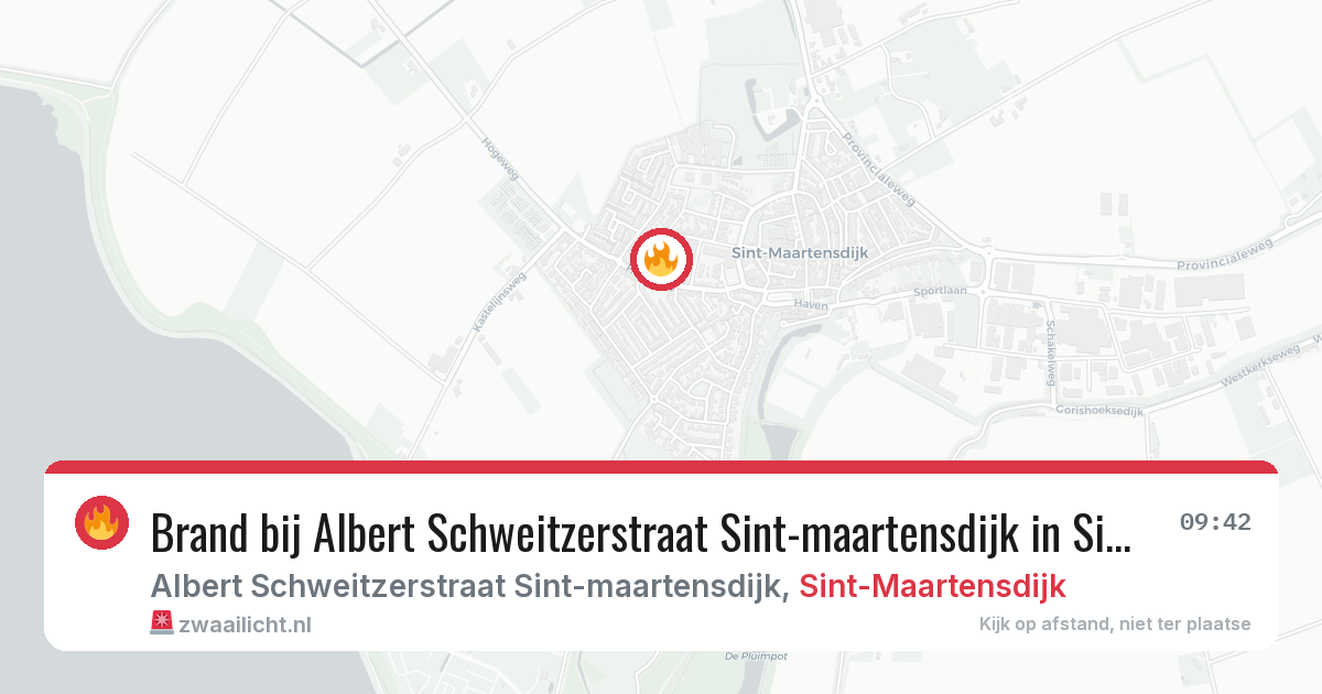 Brand bij Albert Schweitzerstraat Sint-maartensdijk in Sint-Maartensdijk — 9 jul 2026