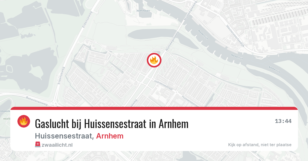 Gaslucht bij Huissensestraat in Arnhem — 17 jun 2026
