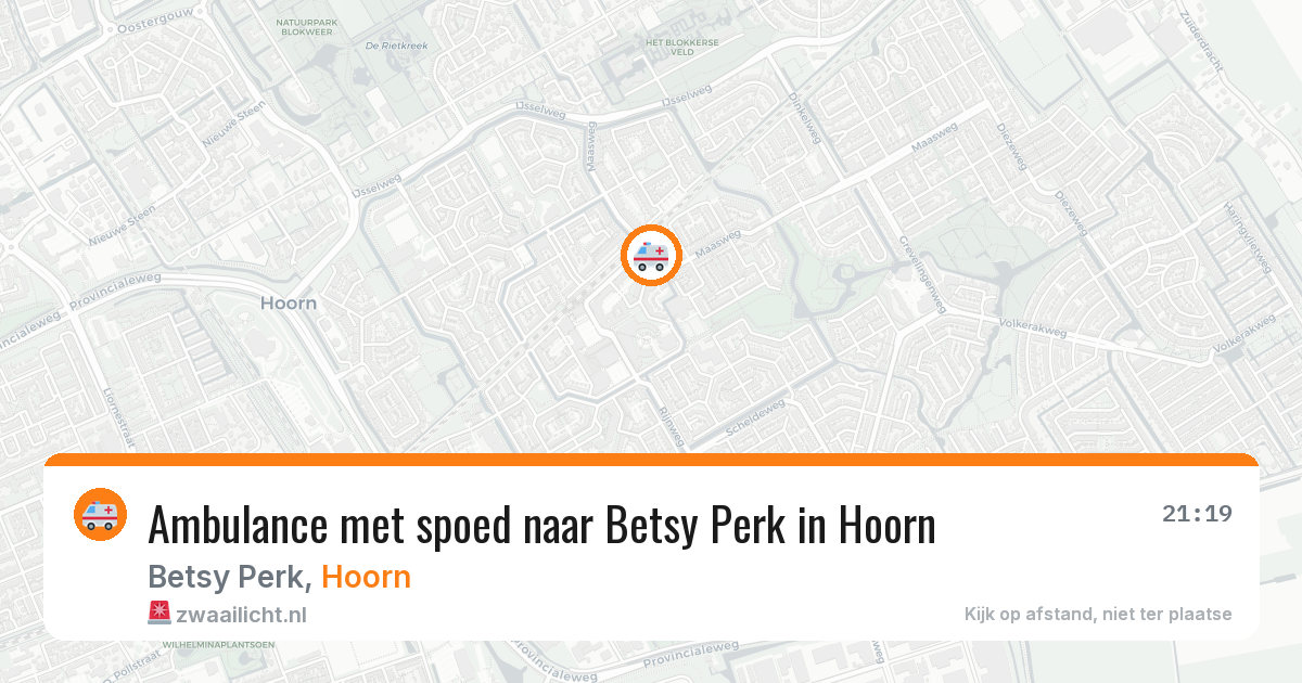 Ambulance met spoed naar Betsy Perk in Hoorn — 9 jun 2026