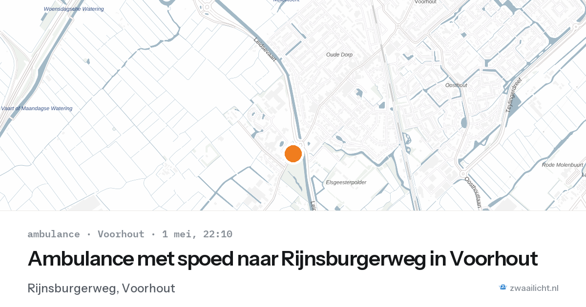 Ambulance met spoed naar Rijnsburgerweg in Voorhout — 1 mei 2026