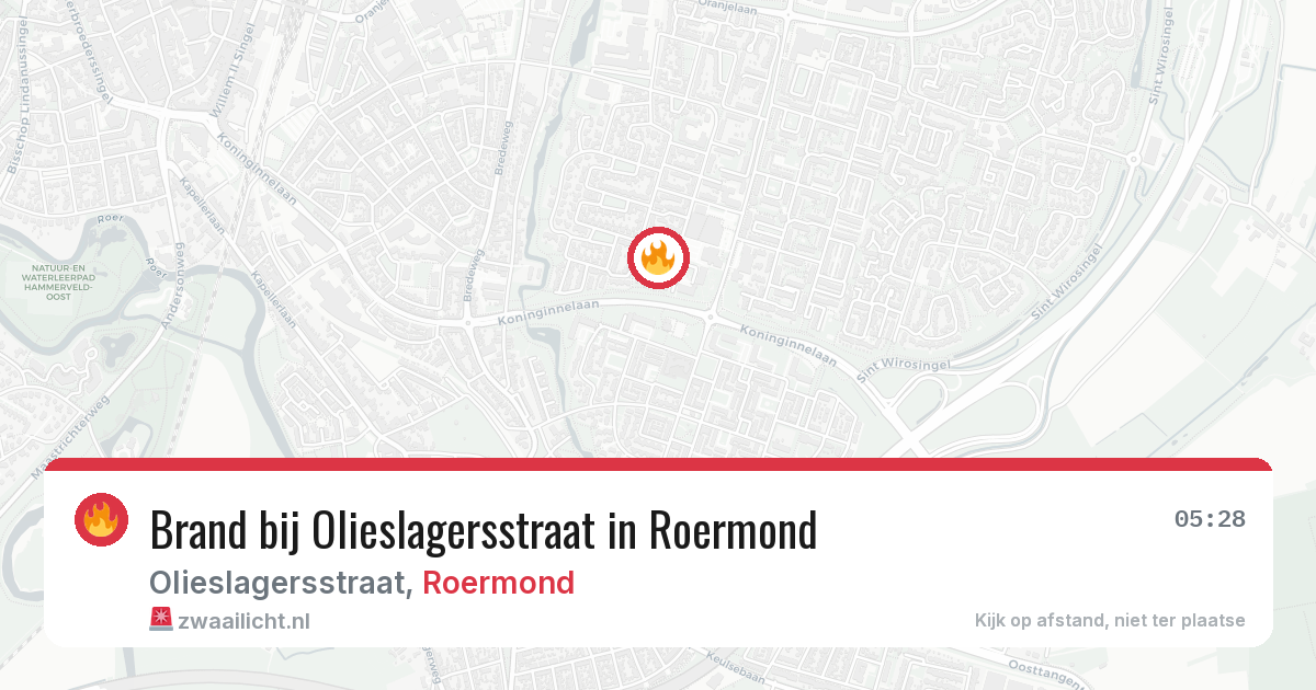 Brand bij Olieslagersstraat in Roermond — 19 apr 2026