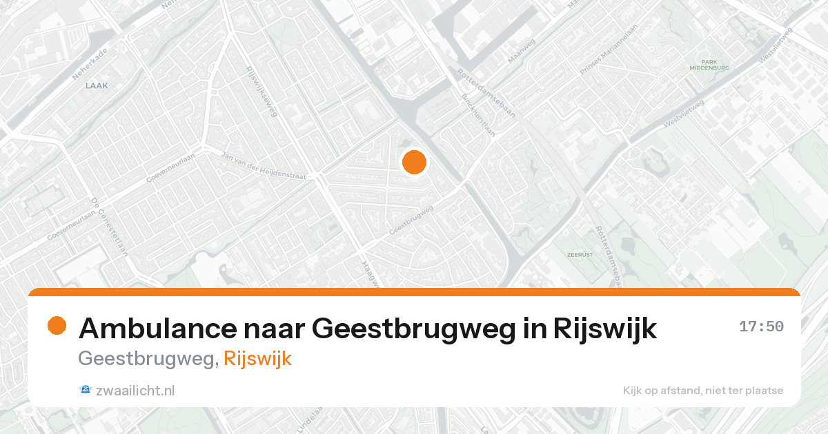 Ambulance naar Geestbrugweg in Rijswijk — 20 aug 2026