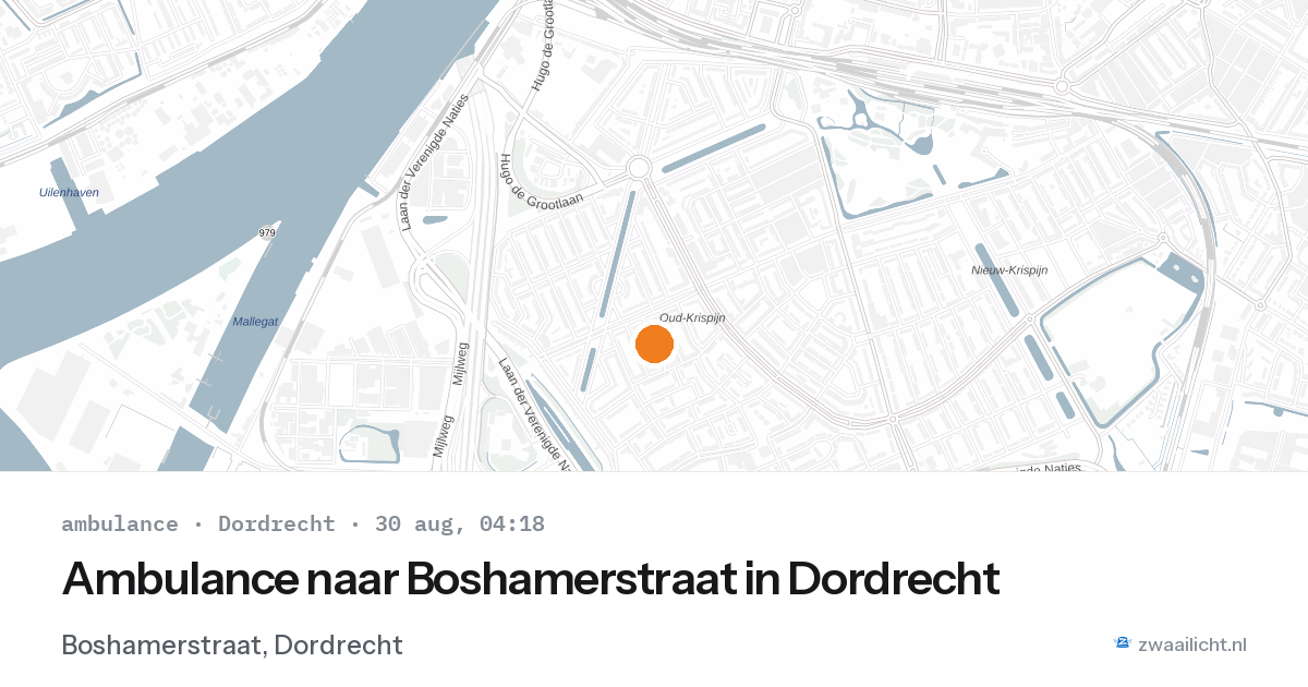 Ambulance naar Boshamerstraat in Dordrecht — 30 aug 2026