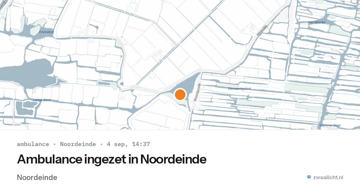 Ambulance ingezet in Noordeinde — 4 sep 2026