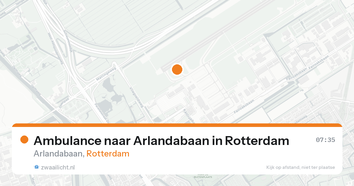 Ambulance naar Arlandabaan in Rotterdam — 23 aug 2026