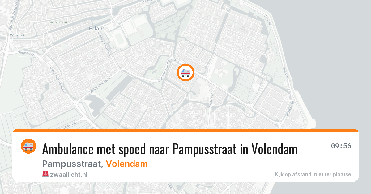 Ambulance met spoed naar Pampusstraat in Volendam — 17 jun 2026