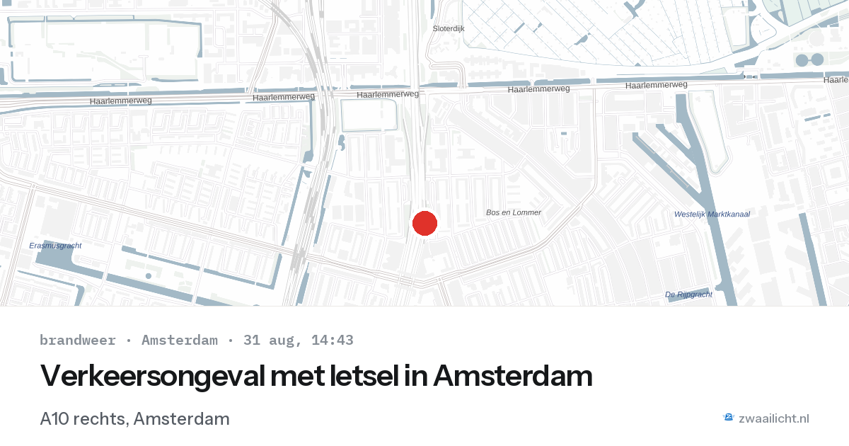 Verkeersongeval met letsel in Amsterdam — 31 aug 2026