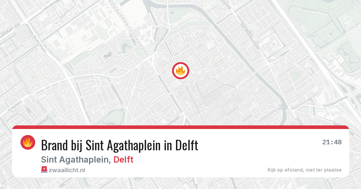 Brand bij Sint Agathaplein in Delft — 19 mrt 2026