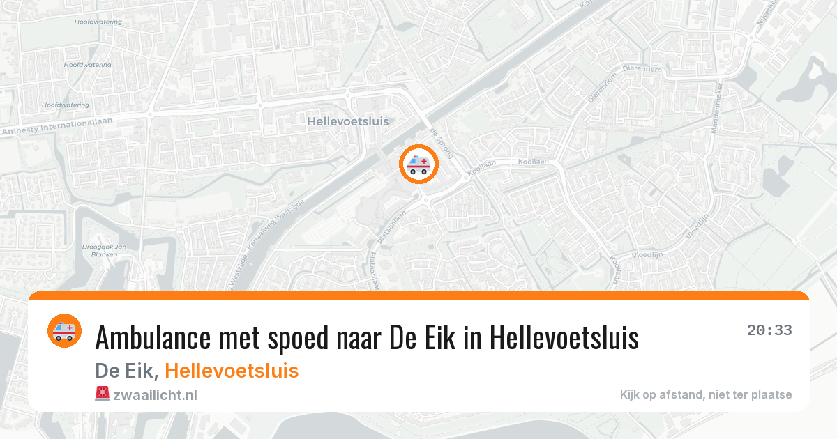 Ambulance met spoed naar De Eik in Hellevoetsluis — 4 jun 2026