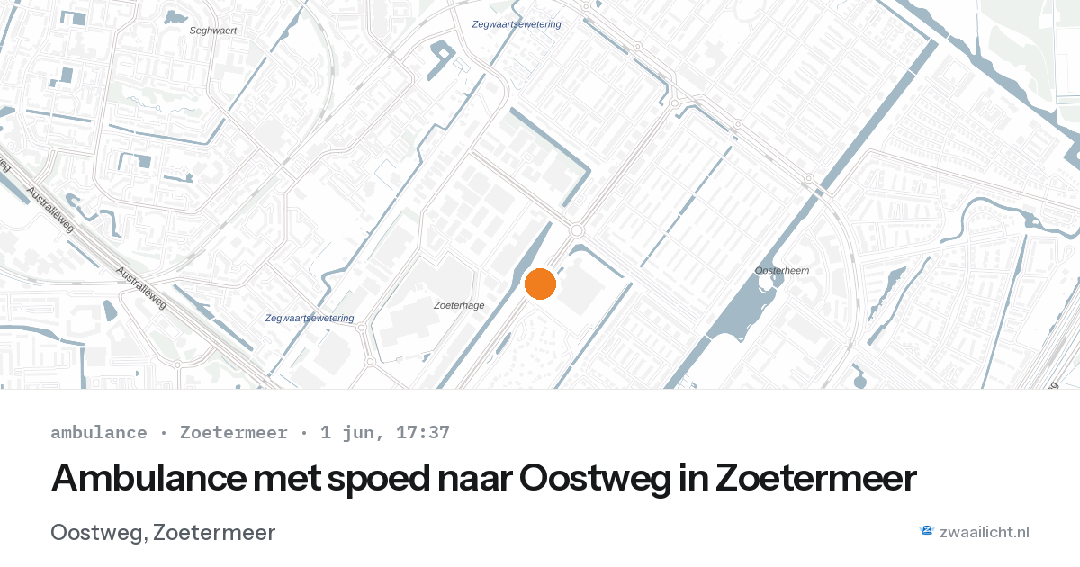 Ambulance met spoed naar Oostweg in Zoetermeer — 1 jun 2026