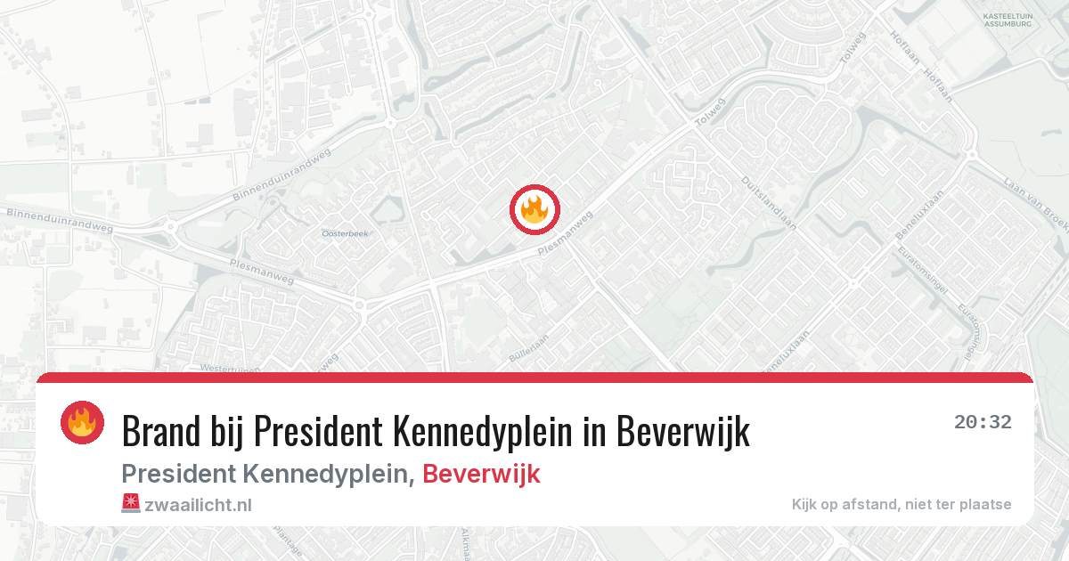 Brand bij President Kennedyplein in Beverwijk — 16 mrt 2026