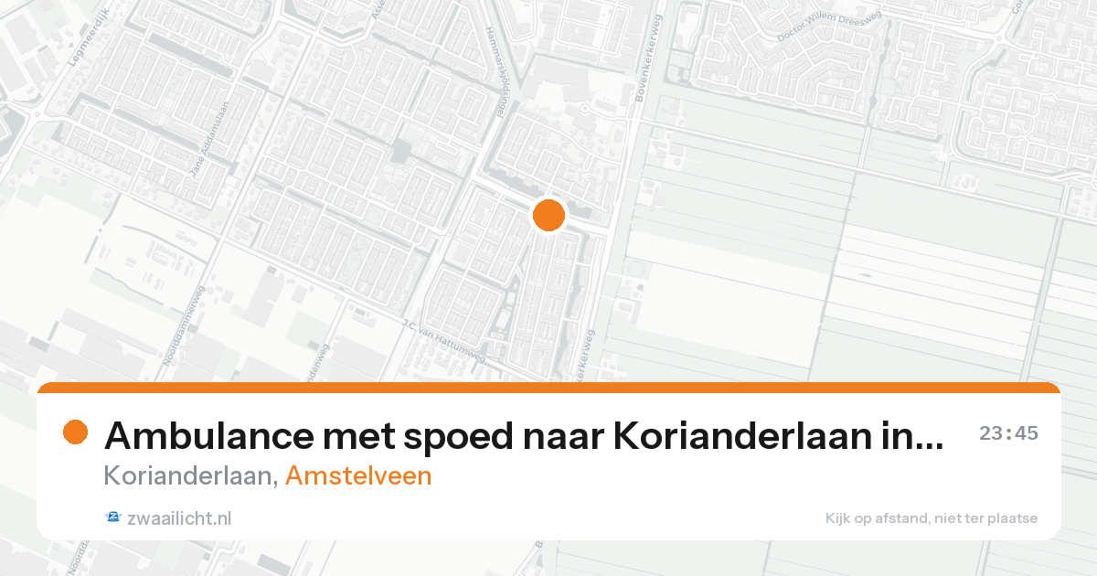 Ambulance met spoed naar Korianderlaan in Amstelveen — 15 aug 2026