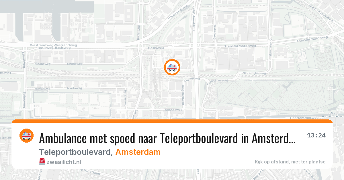 Ambulance met spoed naar Teleportboulevard in Amsterdam — 19 jul 2026