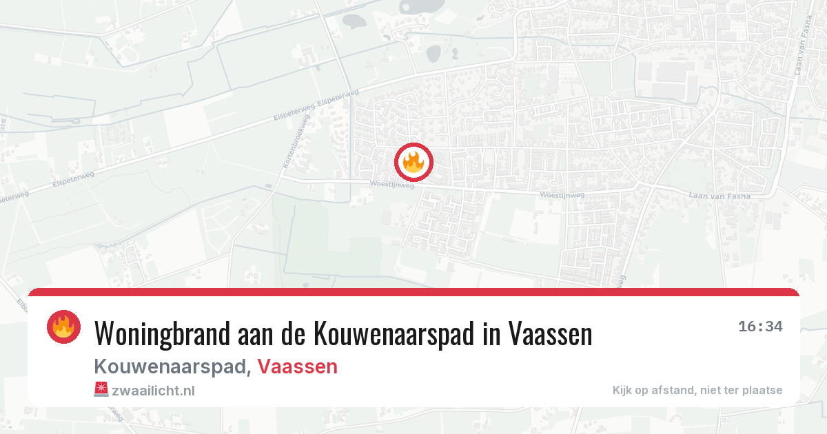 Woningbrand aan de Kouwenaarspad in Vaassen — 23 mei 2026