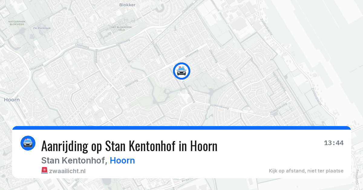 Aanrijding op Stan Kentonhof in Hoorn — 12 jun 2026