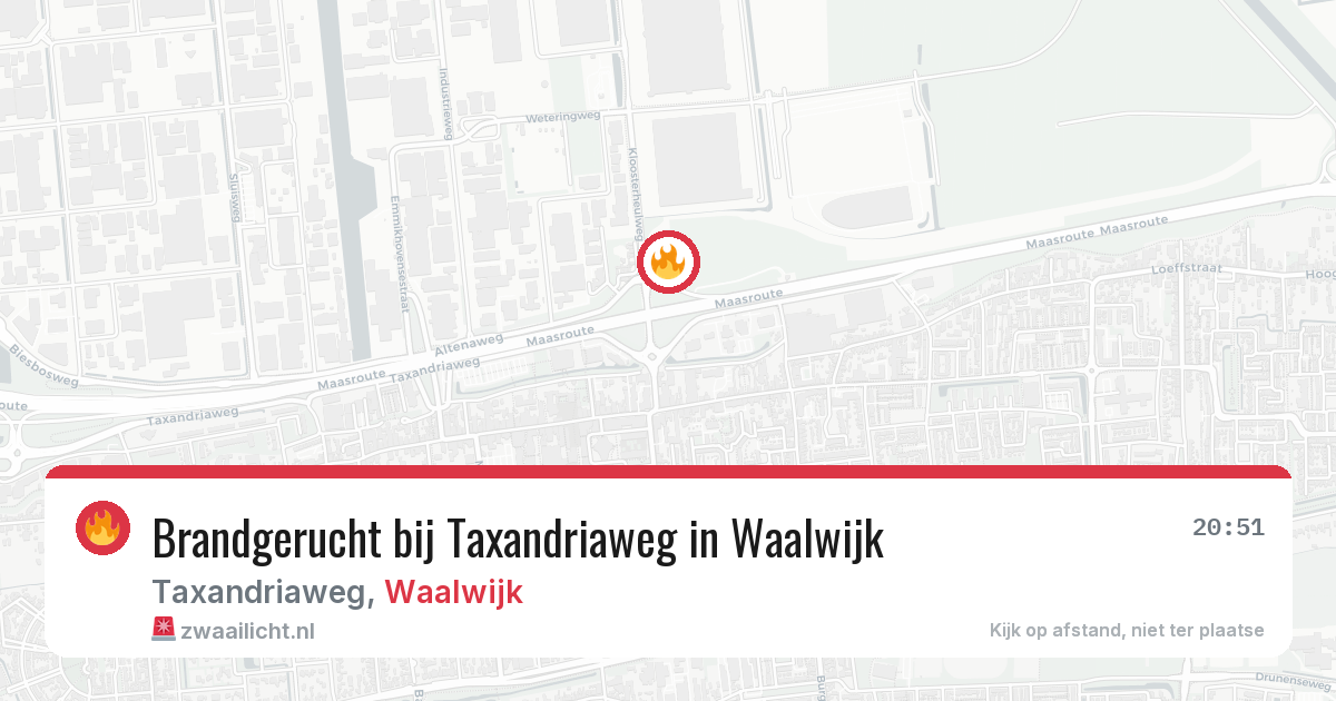 Brandgerucht bij Taxandriaweg in Waalwijk — 17 jun 2026