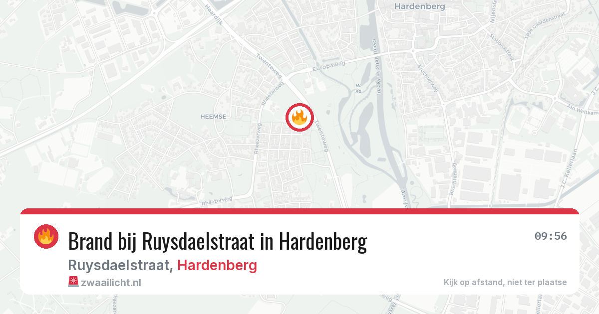 Brand bij Ruysdaelstraat in Hardenberg — 20 mrt 2026