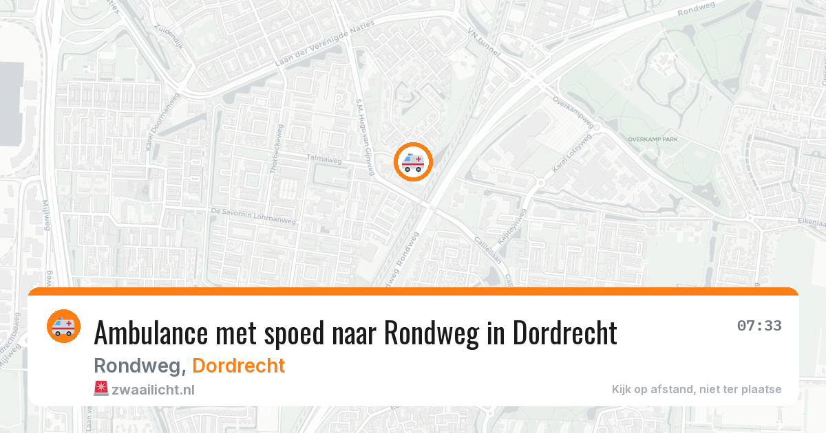 Ambulance met spoed naar Rondweg in Dordrecht — 9 jun 2026