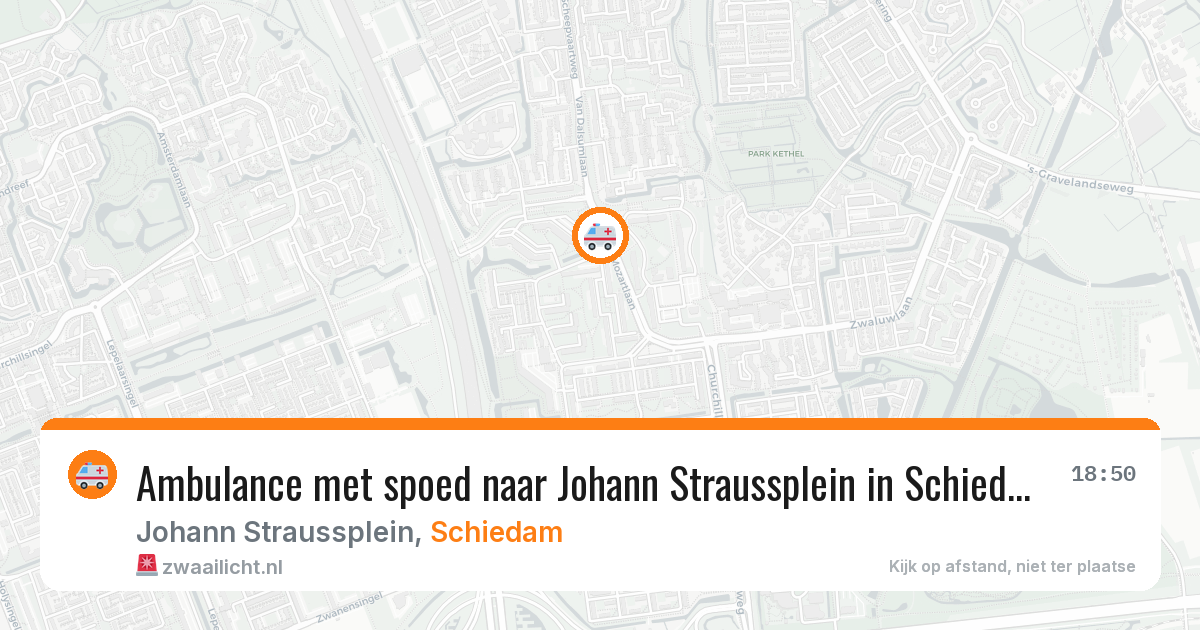 Ambulance met spoed naar Johann Straussplein in Schiedam — 26 jun 2026