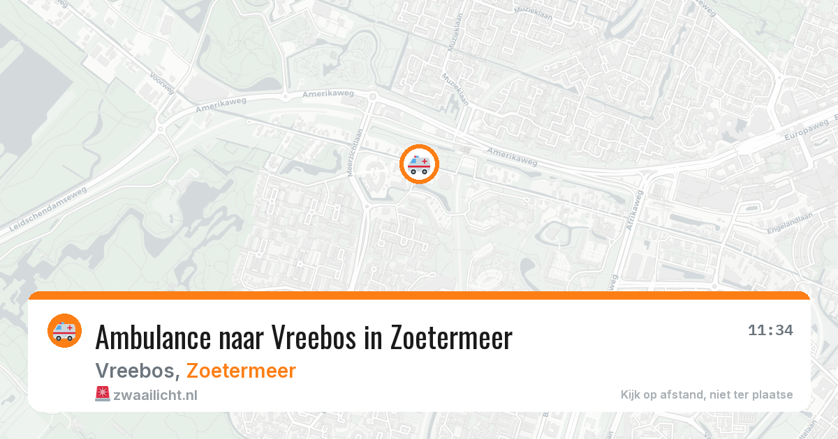 Ambulance naar Vreebos in Zoetermeer — 18 mei 2026