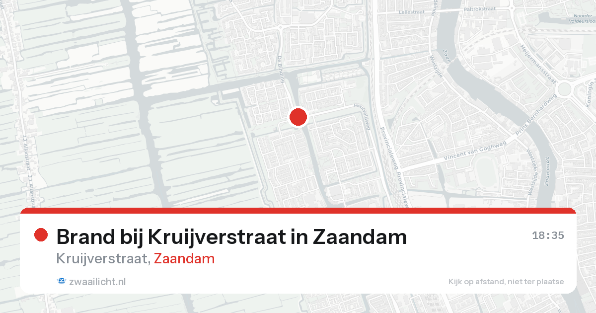 Brand bij Kruijverstraat in Zaandam — 15 aug 2026