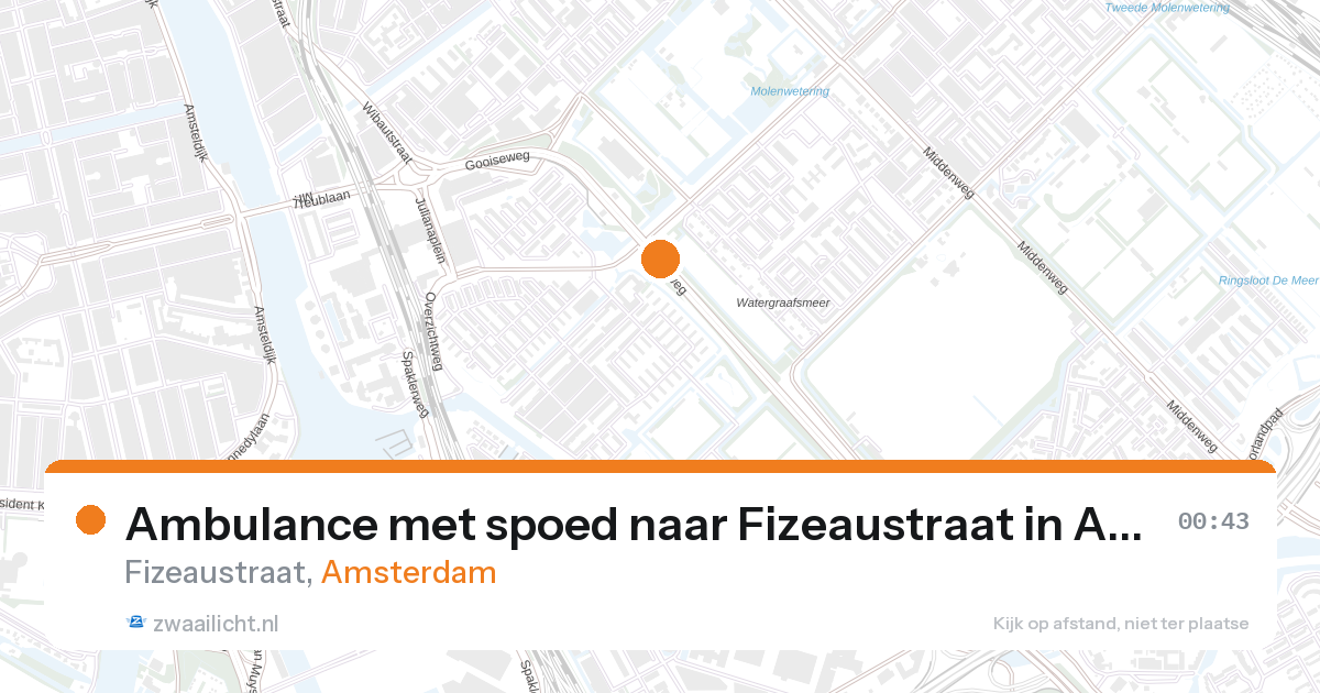 Ambulance met spoed naar Fizeaustraat in Amsterdam — 26 aug 2026