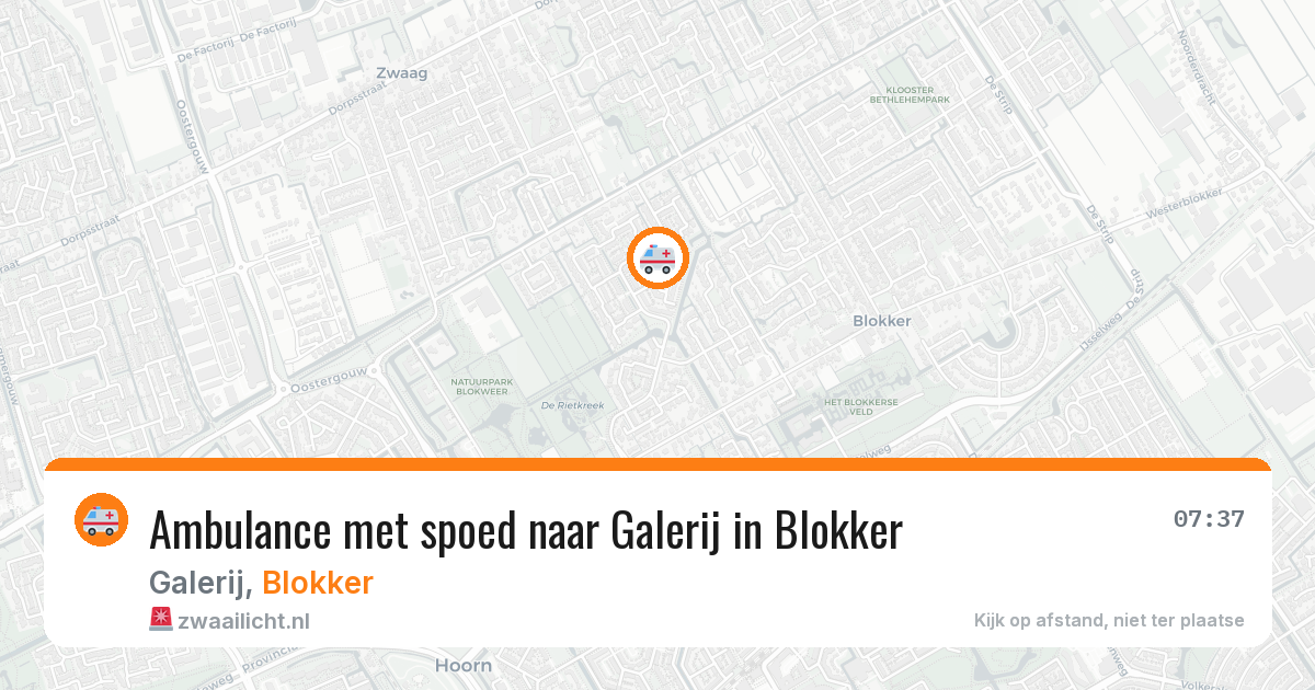 Ambulance met spoed naar Galerij in Blokker — 27 mrt 2026