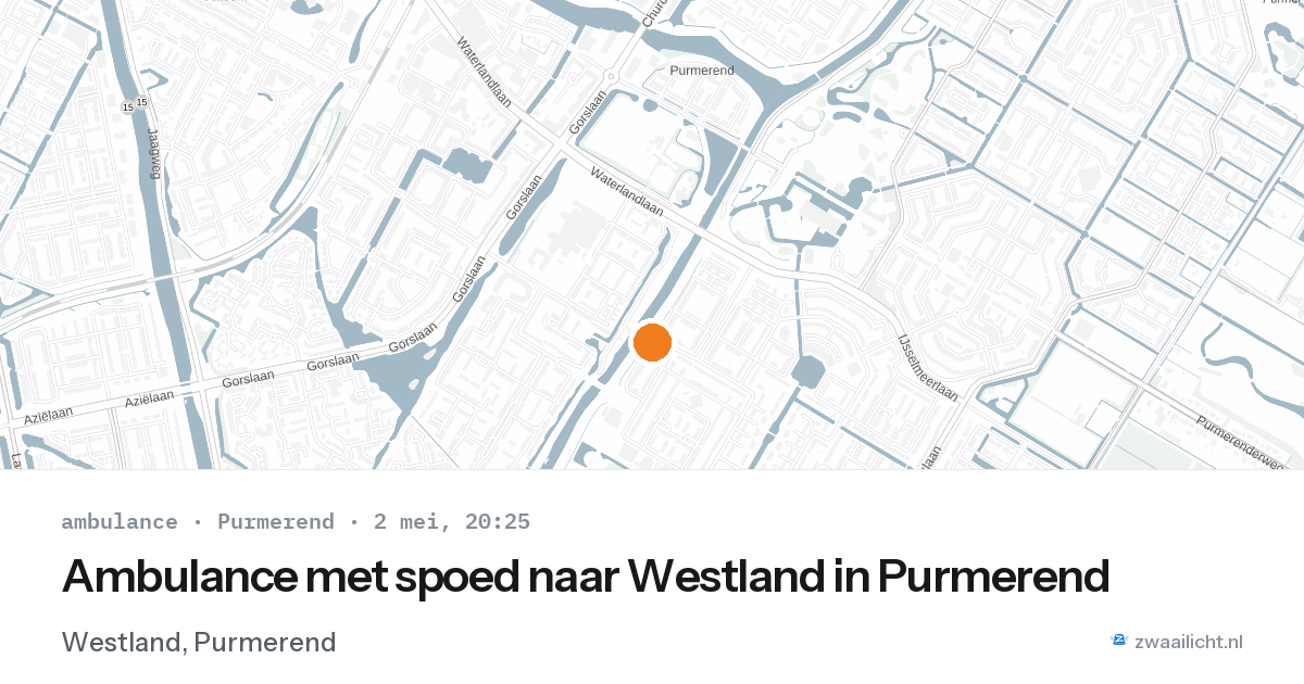 Ambulance met spoed naar Westland in Purmerend — 2 mei 2026