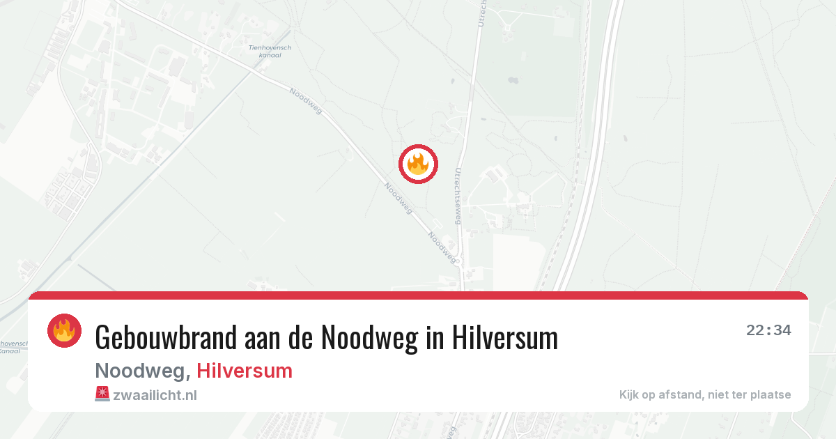 Gebouwbrand aan de Noodweg in Hilversum — 23 feb 2026