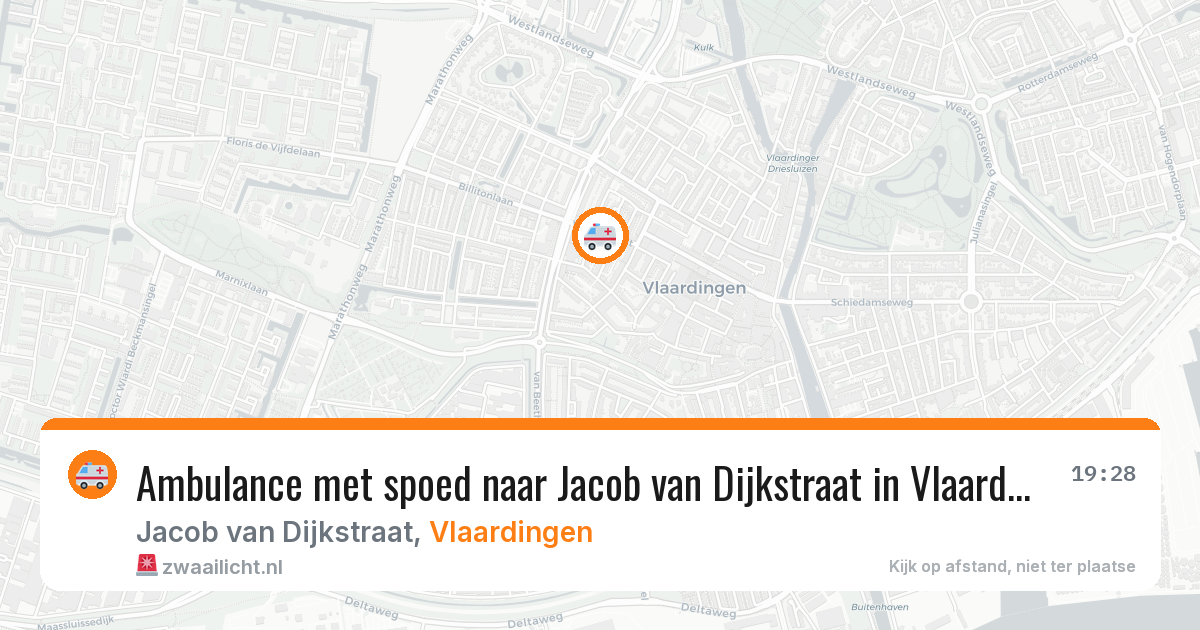 Ambulance met spoed naar Jacob van Dijkstraat in Vlaardingen — 6 aug 2026